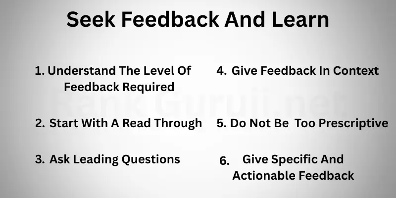 Seek Feedback And Learn
